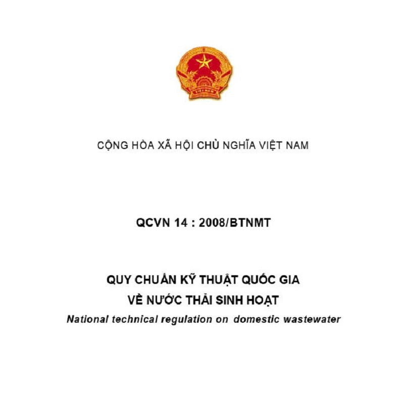 Quy chuẩn nước thải sinh hoạt QCVN 14:2008/BTNMT