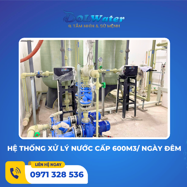 Hệ thống xử lý nước cấp 600m3/ Ngày đêm