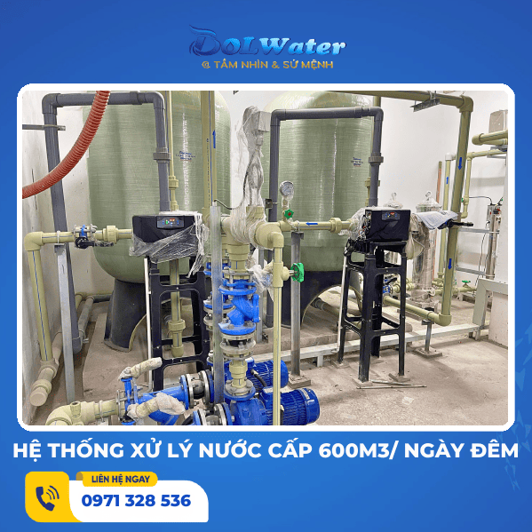 Hệ thống xử lý nước cấp 600m3/ Ngày đêm