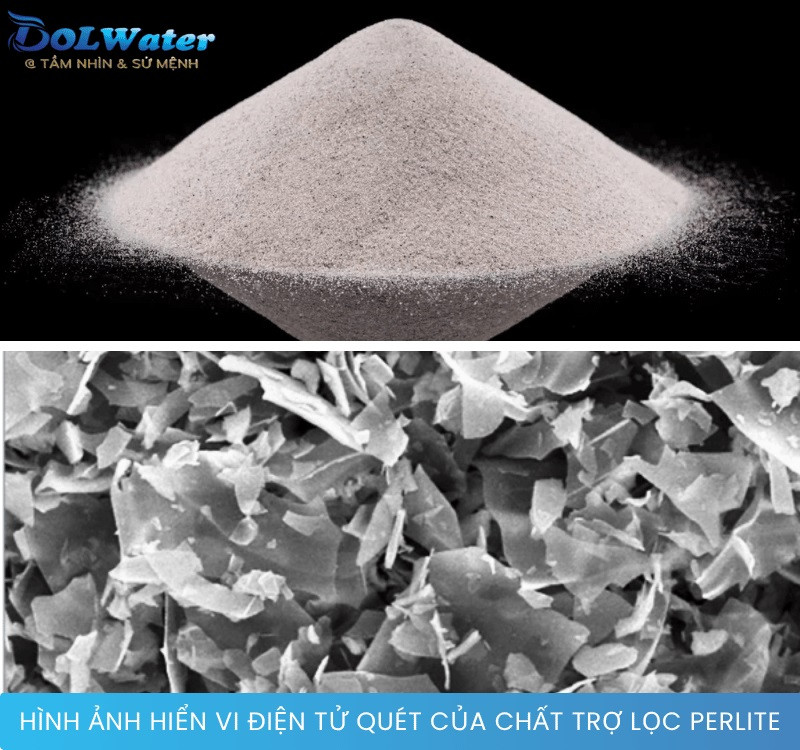 Cấu trúc lỗ rỗng của công nghệ lọc Perlite giúp giữ cặn chuẩn 1 micron.