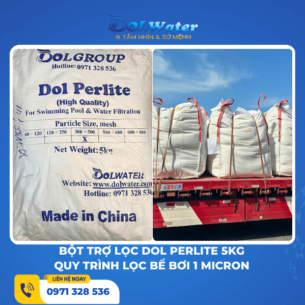 Bột trợ lọc Dol Perlite 5kg: Quy trình lọc bể bơi