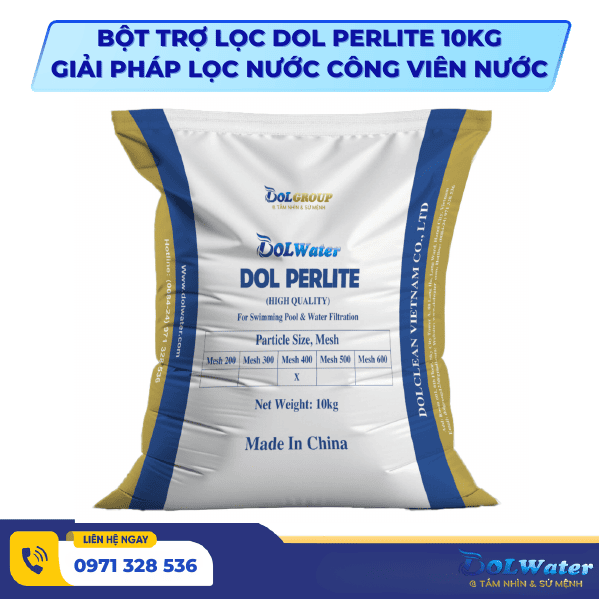 Bột trợ lọc Dol Perlite 10kg | Lọc nước công viên nước