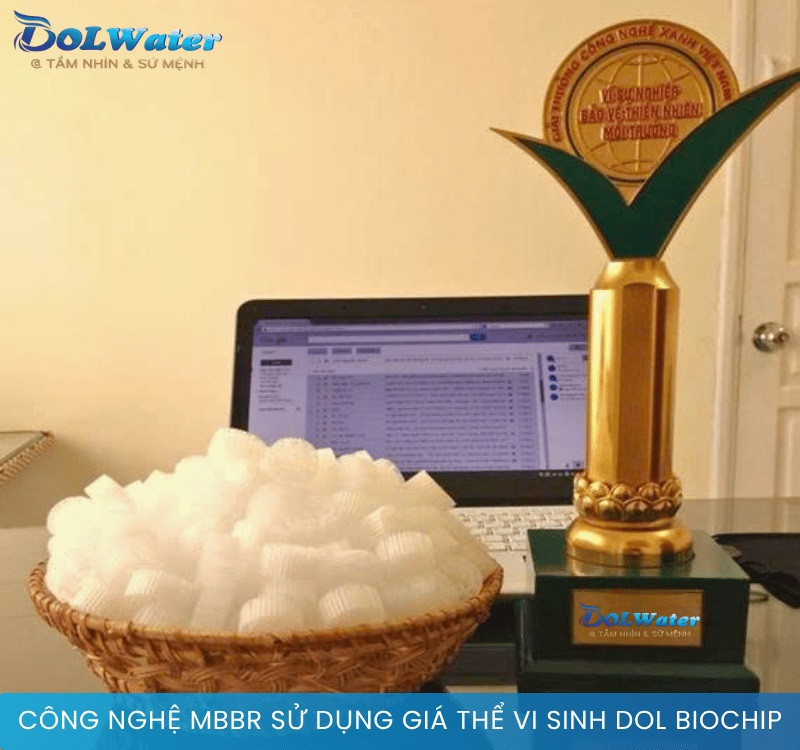 Sản phẩm công nghệ MBBR sử dụng giá thể vi sinh DOL BIOCHIP giúp tối ưu diện tích bể.