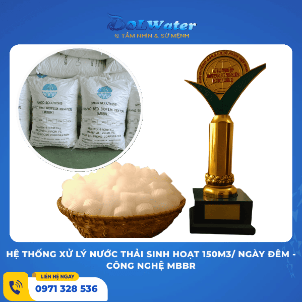 Hệ thống xử lý nước thải sinh hoạt 150m3/ Ngày đêm - Công nghệ MBBR