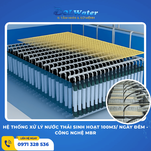 Hệ thống xử lý nước thải sinh hoạt 100m3/ Ngày đêm - Công nghệ MBR