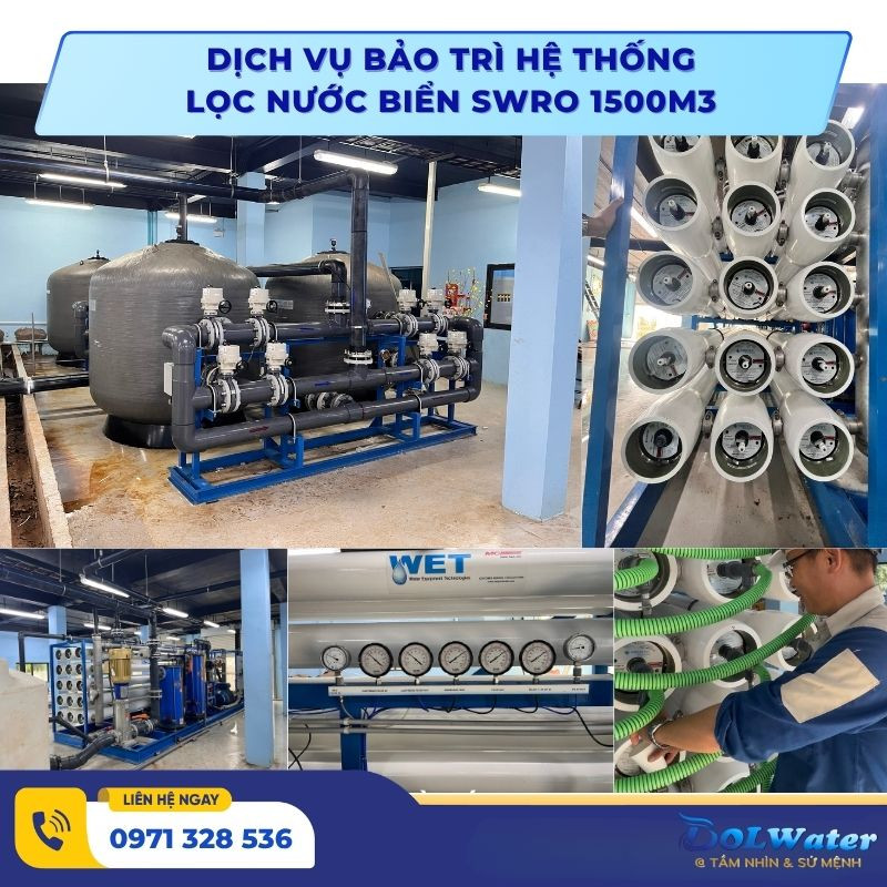 Dịch Vụ Bảo Trì Hệ Thống Lọc Nước Biển SWRO 1500M3 Chuyên Nghiệp