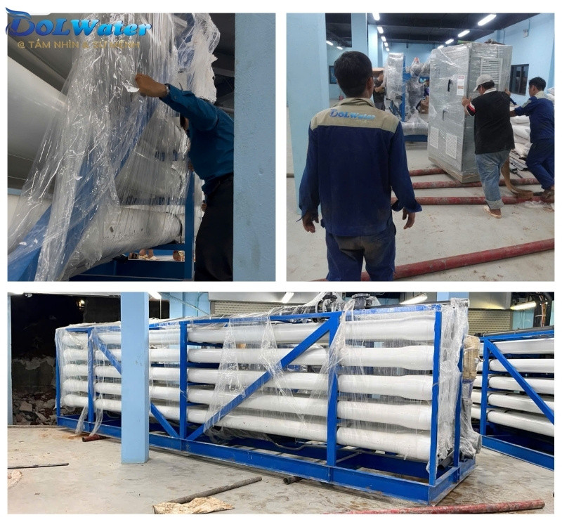 Hệ thống trạm lọc SWRO 1500M3 trong quá trình di dời và hoàn thiện lắp đặt tại vị trí mới trước khi sẵn sàng cho công tác chạy thử